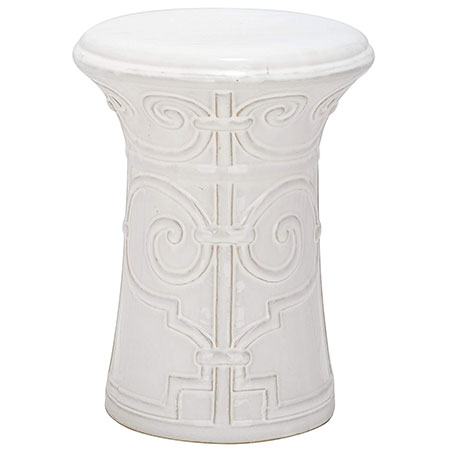 9. Safavieh Castle Gardens Imperial Garden White Stool