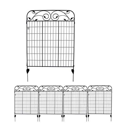 1. MTB Black Coated Steel Garden Fence