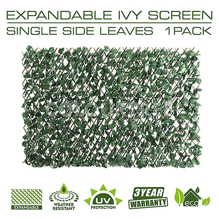 9. ColourTree Expandable Faux Ivy Fence Screen