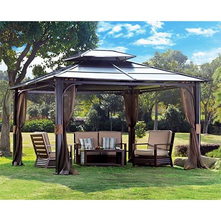 10. Sunjoy 10 x 12 Chatham Hardtop Gazebo