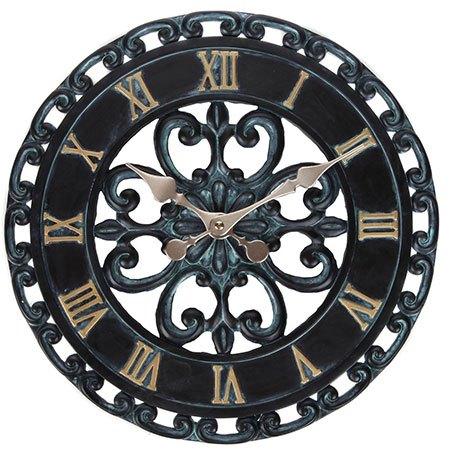 5. Lily's Home Hanging Verdigris Wall Clock