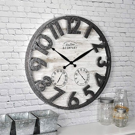 4. FirsTime & Co. Shiplap Outdoor Wall Clock
