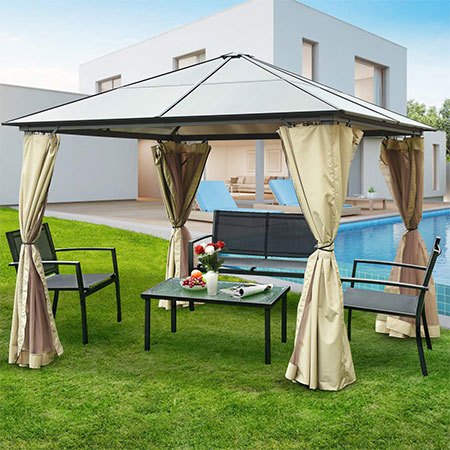 1. Tangkula 10'x10' Hardtop Outdoor Gazebo