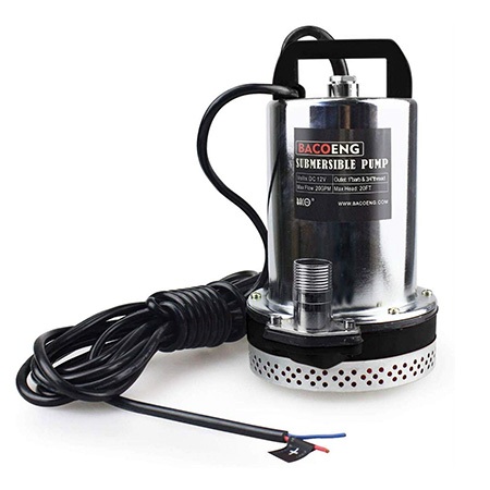 3. BACOENG DC 12V Solar Water Pump