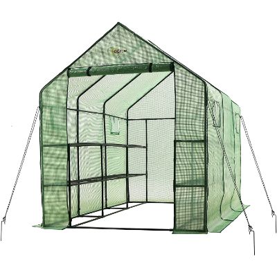 3. Ogrow 2 Tier 12 Shelf Portable Garden Walk-in Greenhouse
