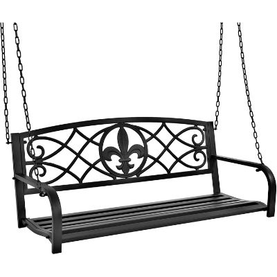 5. Best Choice Products Metal Fleur-De-Lis Hanging Patio Porch Swing