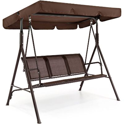 9. Best Choice Products 3-Seater Outdoor Convertible Canopy Swing